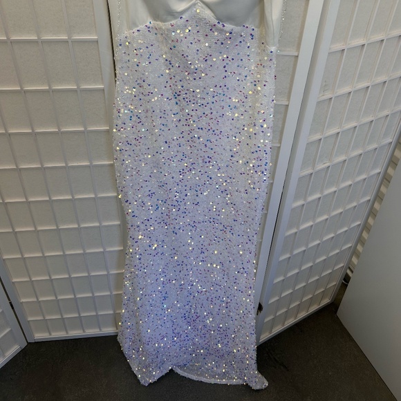 Ms Ord Formal Floor Length Sequin White Dress - Picture 2 of 5